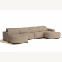 Olio Nobile Nowoczesna sofa w kształcie litery U Tkanina Raven 30